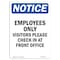 Signmission Sign, 14" H, 10" W, Rigid Plastic, Employees Only Visitors Please Sign, Portrait, 1014-V-12009 OS-NS-P-1014-V-12009 - alternate 1